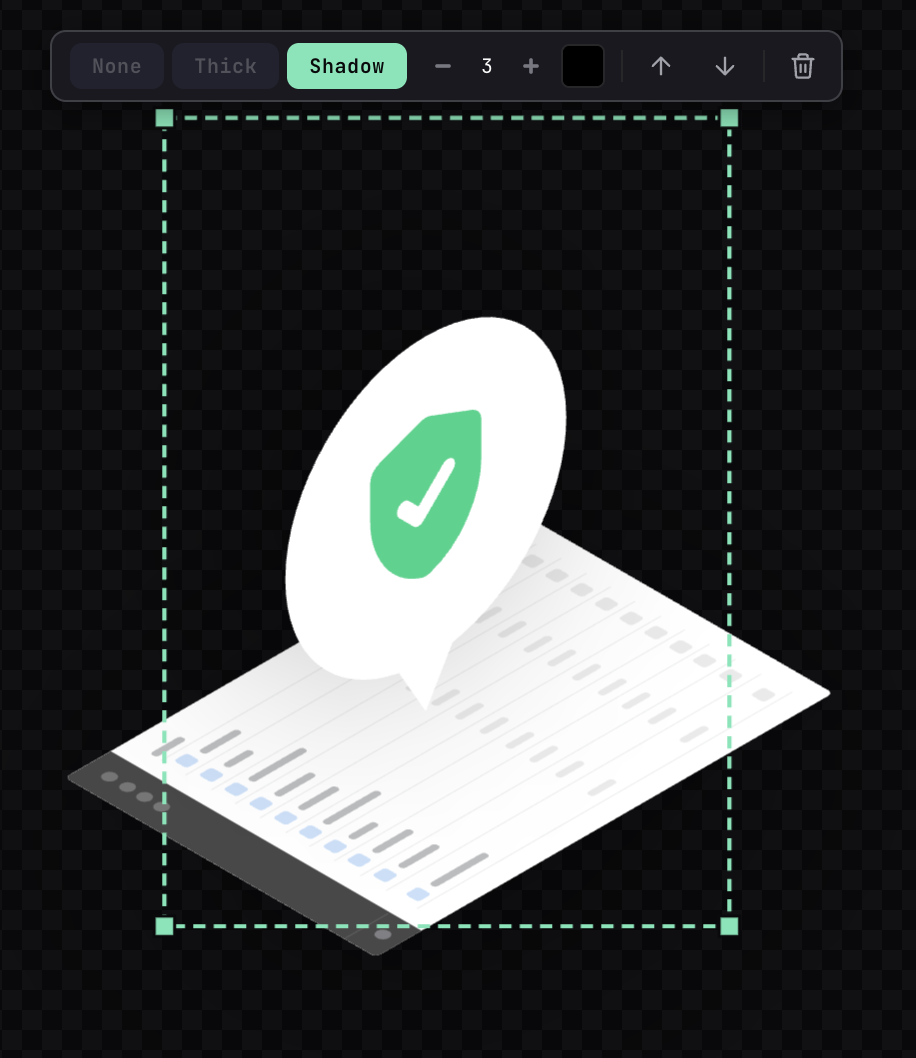 Element with shadow applied creating a floating effect